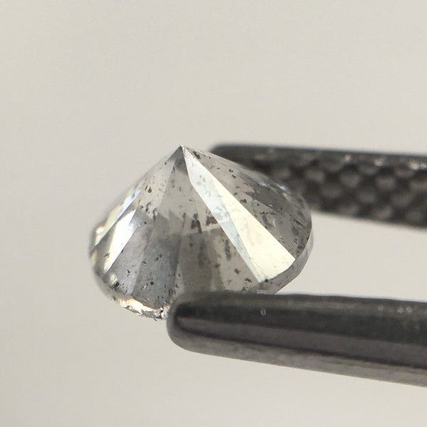 0.58 Ct Natural Loose Diamond Round Brilliant Cut Light Grey Salt And Pepper Color i3 Clarity 4.89 MM x 3.53 MM Size, Round Diamond SJ34/111