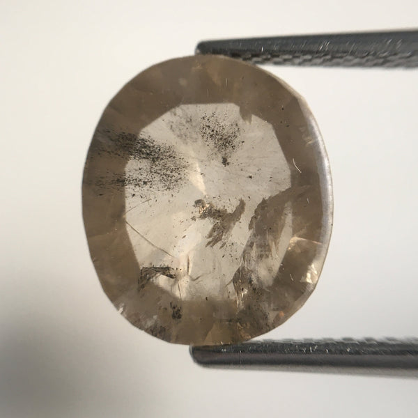 3.50 Ct Natural Loose Diamond Fancy Light Brown Oval Shape, 11.49 MM x 10.04 MM x 3.18 MM Rose Cut Natural Loose Diamond For Ring SJ62/14