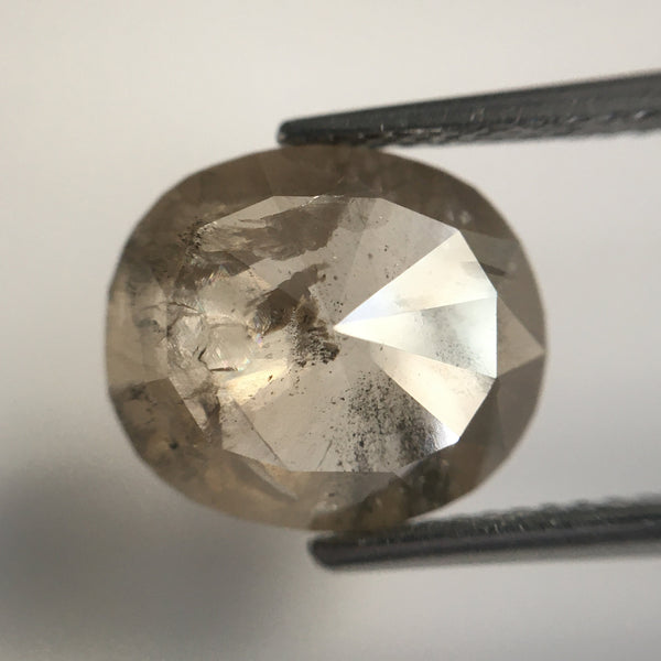 3.50 Ct Natural Loose Diamond Fancy Light Brown Oval Shape, 11.49 MM x 10.04 MM x 3.18 MM Rose Cut Natural Loose Diamond For Ring SJ62/14