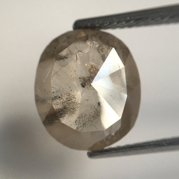 3.50 Ct Natural Loose Diamond Fancy Light Brown Oval Shape, 11.49 MM x 10.04 MM x 3.18 MM Rose Cut Natural Loose Diamond For Ring SJ62/14