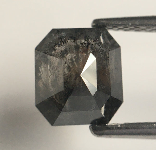 1.85 Ct Salt and Pepper Diamond: Emerald Cut Loose Diamond