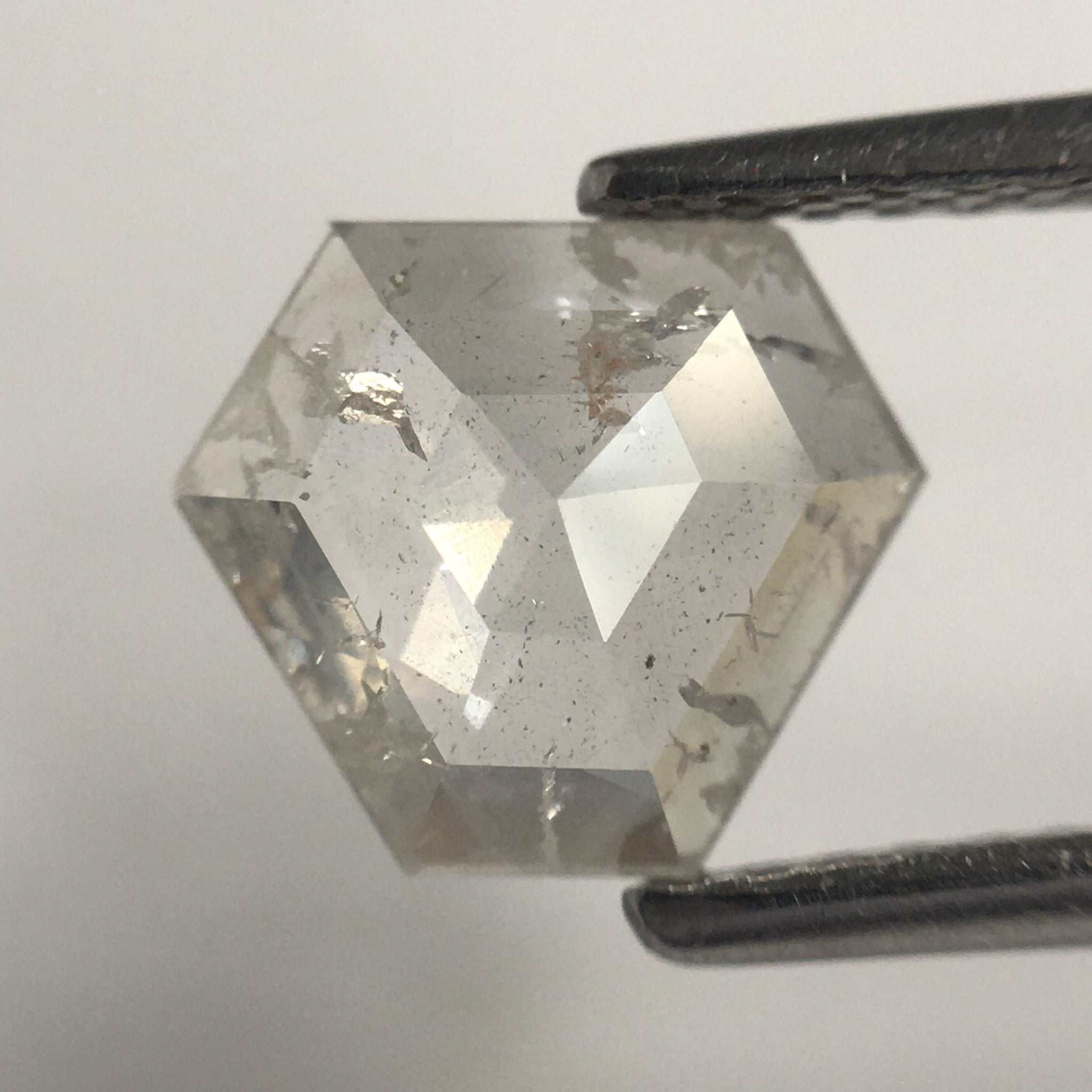 1.01 Ct Natural Loose Diamond Fancy Shape Light Gray Color 7.05 MM x 8.14 MM x 2.23 MM, Salt and Pepper Natural Diamond Use for Ring SJ63/07