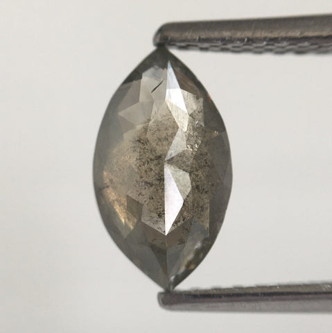 1.00 Ct Natural Loose Diamond Marquise Shape Rose Cut, 9.10 MM x 5.16 MM x 2.77 MM Fancy Gray Salt & pepper Rose Cut Loose Diamond SJ61/29