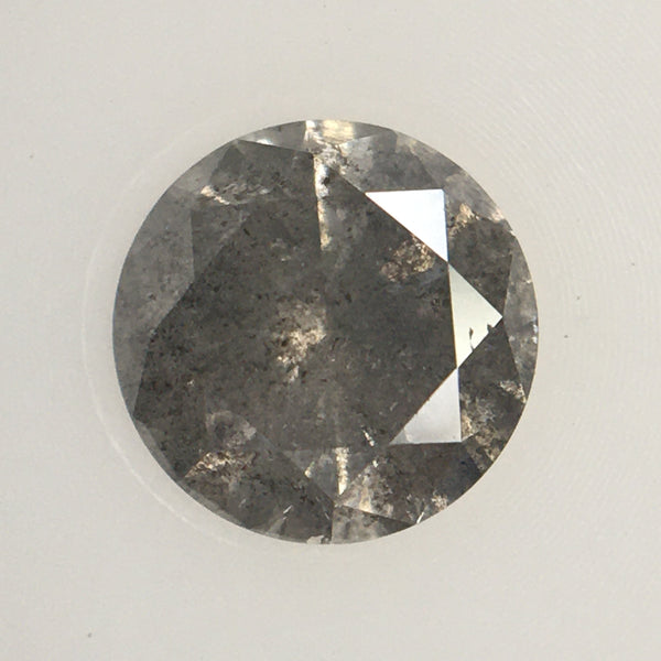 0.37 Ct Natural Loose Diamond Round Brilliant Grey Salt And Pepper Color i3 Clarity 4.50 MM x 2.76 MM, Round Diamond SJ61/39