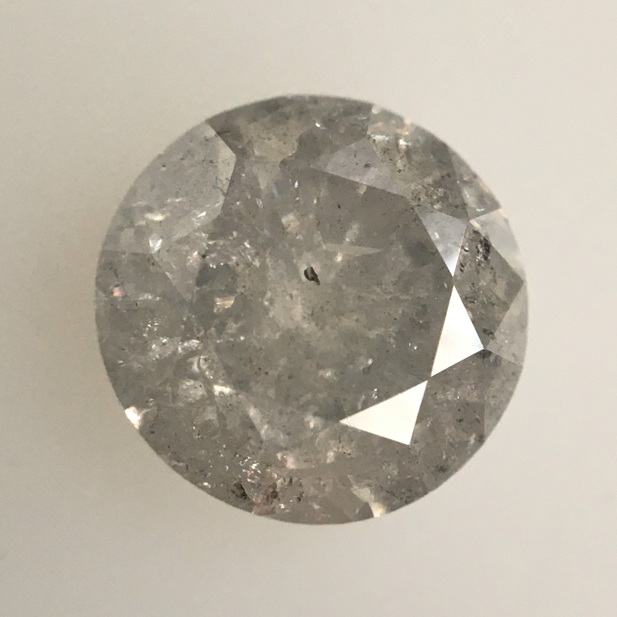 1.54 Ct Round Brilliant Cut Natural Loose Diamond, Fancy Gray 7.20 MM x 4.42 MM Milky Natural Diamond SJ63/33