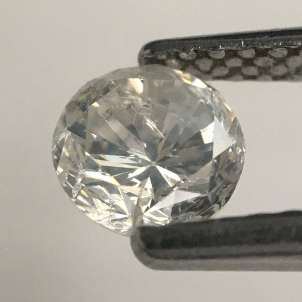 0.52 Ct Round Brilliant Cut Natural Loose Diamond, 5.00 MM x 3.23 MM Gray White Color i3 Clarity Natural Loose Diamond SJ63/37