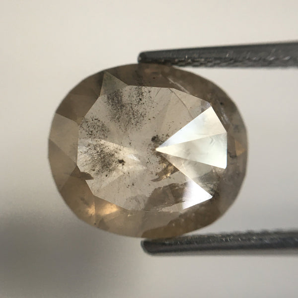 3.50 Ct Natural Loose Diamond Fancy Light Brown Oval Shape, 11.49 MM x 10.04 MM x 3.18 MM Rose Cut Natural Loose Diamond For Ring SJ62/14