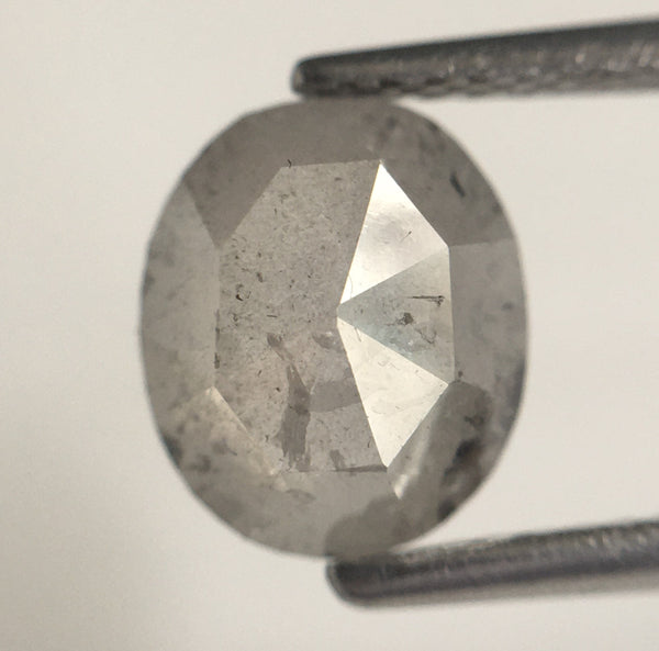 1.61 Ct Natural Loose Diamond Oval Shape Gray Color 8.27 MM x 6.96 MM x 3.29 MM Gray Oval Shape Rose Cut Natural Loose Diamond SJ62/29