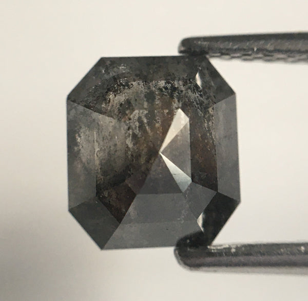 1.85 Ct Salt and Pepper Diamond: Emerald Cut Loose Diamond