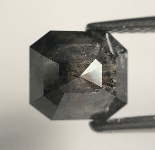 1.85 Ct Salt and Pepper Diamond: Emerald Cut Loose Diamond