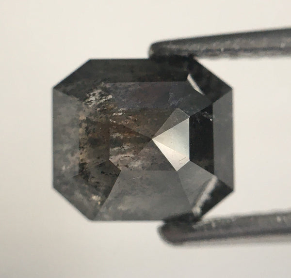 1.85 Ct Salt and Pepper Diamond: Emerald Cut Loose Diamond