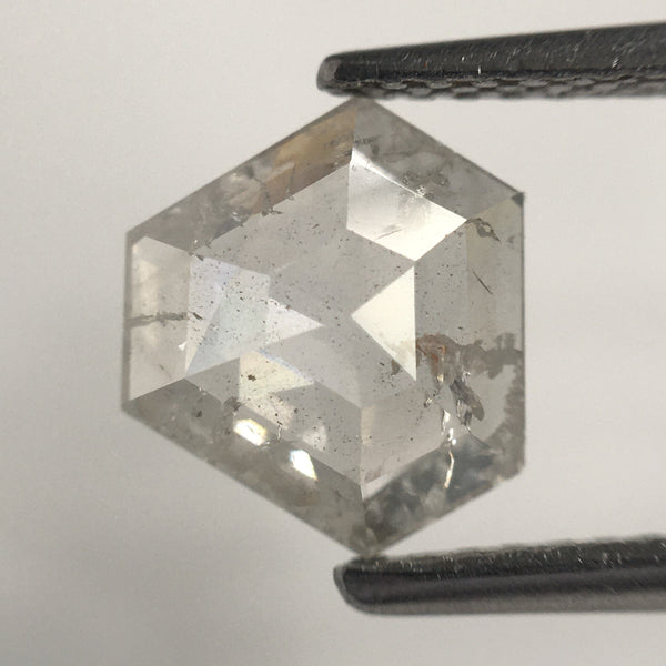 1.01 Ct Natural Loose Diamond Fancy Shape Light Gray Color 7.05 MM x 8.14 MM x 2.23 MM, Salt and Pepper Natural Diamond Use for Ring SJ63/07