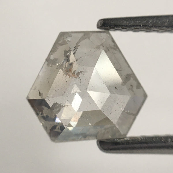 1.01 Ct Natural Loose Diamond Fancy Shape Light Gray Color 7.05 MM x 8.14 MM x 2.23 MM, Salt and Pepper Natural Diamond Use for Ring SJ63/07