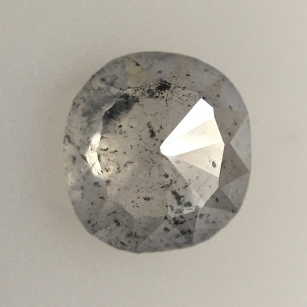 1.23 Ct Oval shape gray color rose cut natural loose diamond 7.20 MM X 6.71 MM X 2.65 MM size Salt and Pepper rustic natural diamond SJ64/15