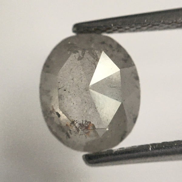 1.64 Ct Natural Loose Diamond Oval Shape Gray Color 8.24 MM x 6.95 MM x 3.31 MM Gray Oval Shape Rose Cut Natural Loose Diamond SJ62/54