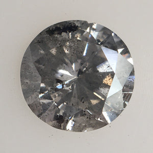 0.49 Ct Round Brilliant Cut Natural Loose Diamond, 5.07 MM x 3.05 MM Salt and Pepper i3 Clarity Natural Loose Diamond SJ63-58