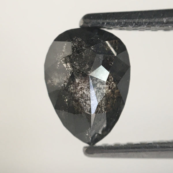 1.03 Ct Pear Shape Gray Rose Cut Natural Loose Diamond, 7.39 MM x 5.39 MM x 3.02 MM Loose Diamond, Rose Cut Diamond SJ65/23