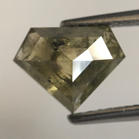 1.78 Ct Natural Loose Diamond Greenish Color Shield Shape, 7.06 mm X 9.15 mm X 3.62 mm Fancy Shape Loose diamond Use for Jewelry SJ14/17