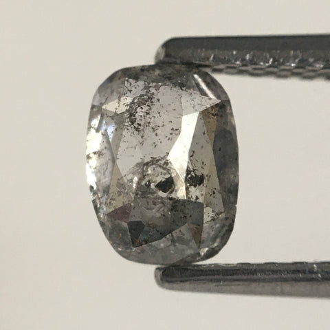 0.96 Ct Oval Shape Salt and Pepper Natural Loose Diamond, 6.03 MM X 4.51 MM X 3.32 MM Oval Shape Rose Cut Natural Loose Diamond SJ64/21