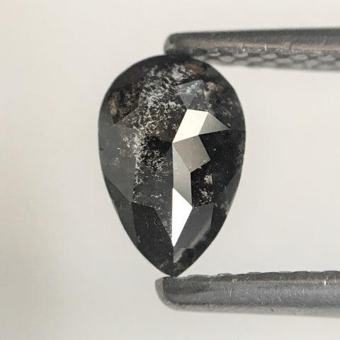 0.49 Ct Pear Shape Gray Rose Cut Natural Loose Diamond, 6.24 MM x 4.10 MM x 2.40 MM Loose Diamond, Rose Cut Diamond, SJ65/44