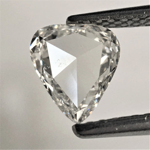 0.53 Ct Pear Shape Natural Diamond 6.60 mm X 5.95 mm x 1.50 mm, Pear Rose Cut White F-G Color Pear Cut Loose Diamond VVS Clarity AJ08/08