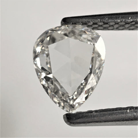 0.56 Ct White Pear Shape Rose Cut Natural Diamond, 6.70 x 5.59 x 1.95 mm VS1 Pear Shape Natural Loose Diamond, F Color Diamond AJ08/10