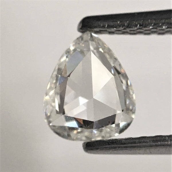 0.57 Ct White Pear Shape Natural Loose Diamond, 6.30 mm x 5.33 mm x 2.29 mm F Color VVS Clarity Diamond, Rose cut Pear Shape Diamond AJ08/15