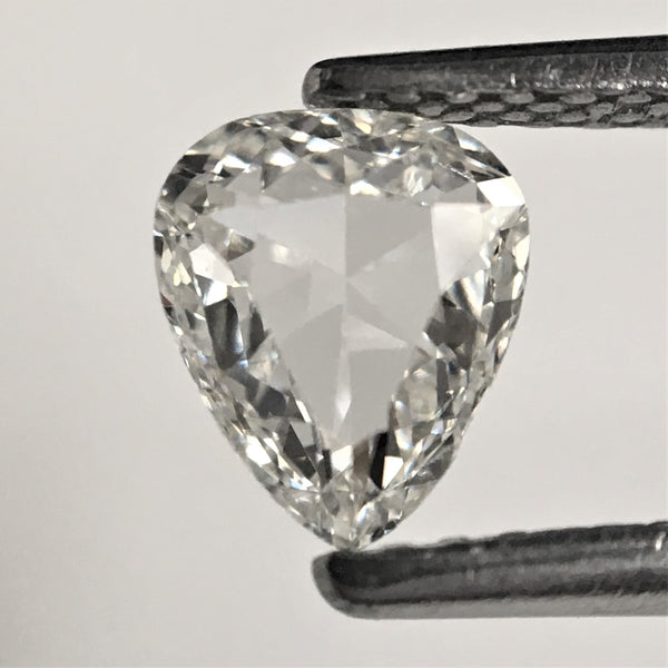 0.57 Ct White Pear Shape Natural Loose Diamond, 6.30 mm x 5.33 mm x 2.29 mm F Color VVS Clarity Diamond, Rose cut Pear Shape Diamond AJ08/15