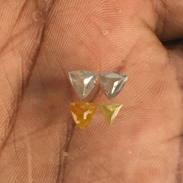 2.03 Ct Natural Loose Diamond Fancy Color Geometric Shape 4 Pcs, 4.53 mm to 5.92 mm Mix Shape Natural Loose Diamond use for Jewelry SJ67/16