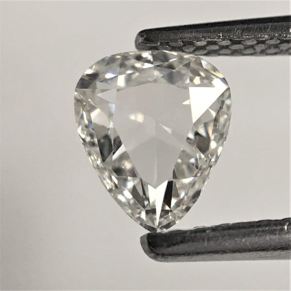 0.57 Ct White Pear Shape Natural Loose Diamond, 6.30 mm x 5.33 mm x 2.29 mm F Color VVS Clarity Diamond, Rose cut Pear Shape Diamond AJ08/15