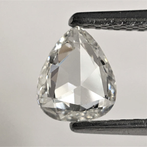 0.57 Ct White Pear Shape Natural Loose Diamond, 6.30 mm x 5.33 mm x 2.29 mm F Color VVS Clarity Diamond, Rose cut Pear Shape Diamond AJ08/15