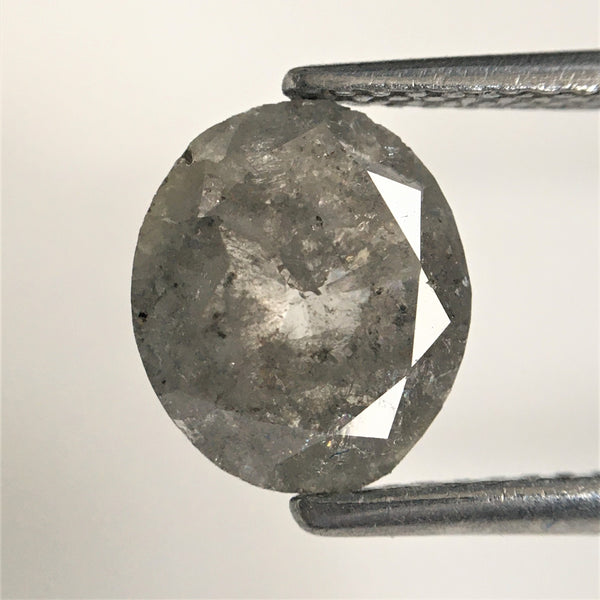 1.67 Ct Oval Shape Fancy Gray Color Natural Loose Diamond, 8.84 mm X 7.55 mm x 2.72 mm Grey Oval Cut Rose Cut Natural Diamond AJ13/23