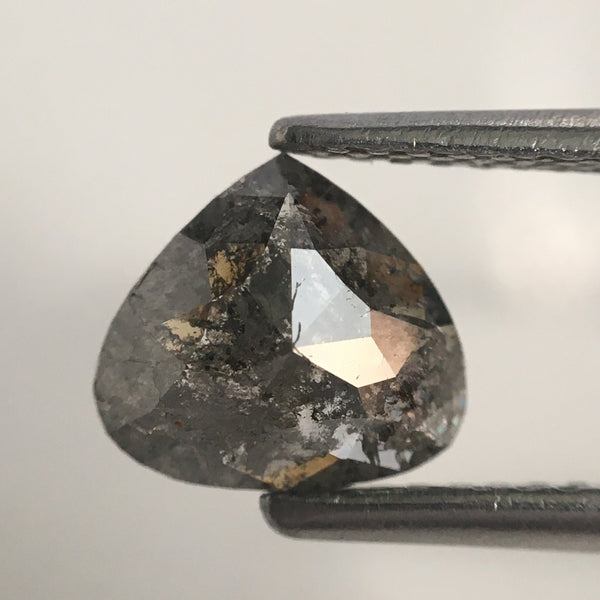 0.86 Ct Fancy Grey Black Pear shape Natural Loose Diamond, 6.71 mm X 4.90 mm X 2.38 mm Pear Cut Superb Quality Diamond SJ07/04