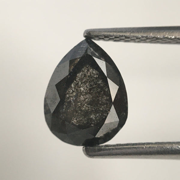 1.56 Ct Black color Natural Pear Shape loose Diamond, Natural Loose Diamond Pear Shape Black Grey  Color 8.27 mm X 6.53 mm X 3.48 mm SJ07/07