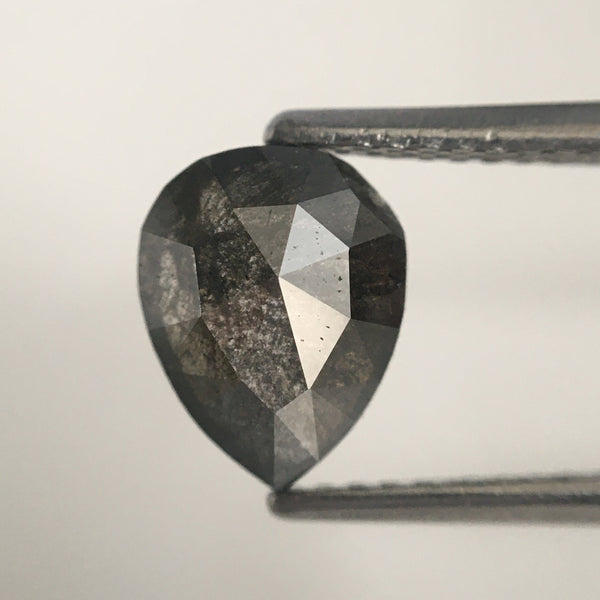 1.56 Ct Black color Natural Pear Shape loose Diamond, Natural Loose Diamond Pear Shape Black Grey  Color 8.27 mm X 6.53 mm X 3.48 mm SJ07/07