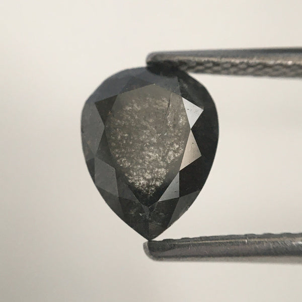 1.56 Ct Black color Natural Pear Shape loose Diamond, Natural Loose Diamond Pear Shape Black Grey  Color 8.27 mm X 6.53 mm X 3.48 mm SJ07/07