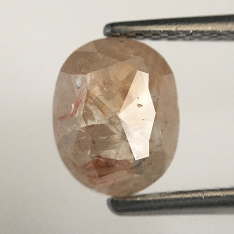 1.29 Ct Oval Shape Natural Diamond, 7.80 mm X 6.19 mm X 2.74 mm Reddish Grey Diamond, Oval Shape Rose Cut Natural Loose Diamond SJ07/50