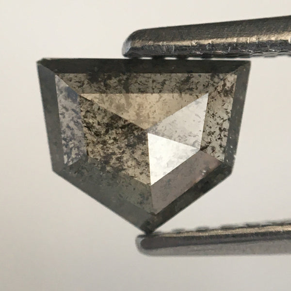 0.84 CT Natural Grey Diamond: Antique Pentagon Cut Loose Diamond
