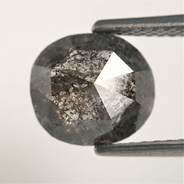 1.87 Ct Natural Loose Diamond Oval Shape Dark Grey Color Rose Cut 8.63 mm x 7.81 mm x 3.42 mm, Beautiful Sparkling Natural Diamond SJ38/73