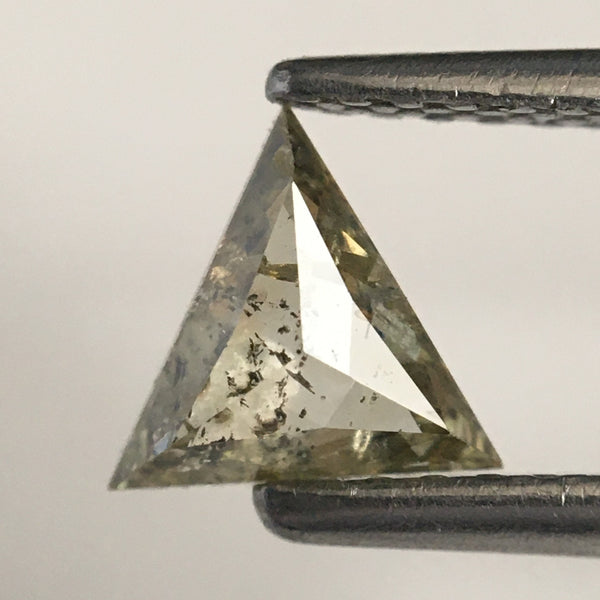 0.42 Ct 5.29 mm X 5.90 mm X 2.14 mm Triangle Shape Natural Loose Diamond, Fancy Light yellow color Triangle Shape Polished Diamond  SJ07/44