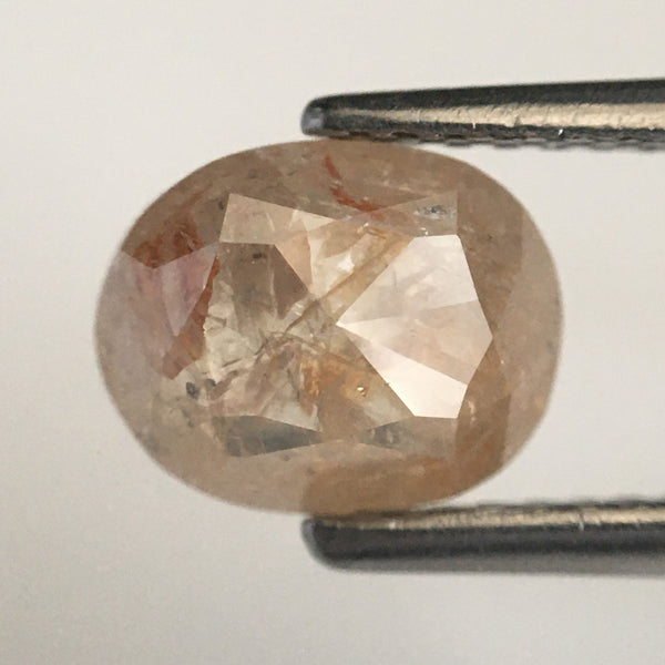 1.29 Ct Oval Shape Natural Diamond, 7.80 mm X 6.19 mm X 2.74 mm Reddish Grey Diamond, Oval Shape Rose Cut Natural Loose Diamond SJ07/50