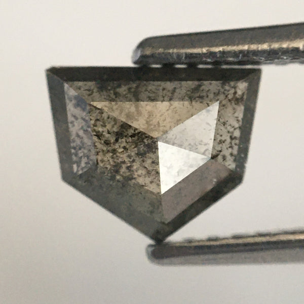 0.84 CT Natural Grey Diamond: Antique Pentagon Cut Loose Diamond