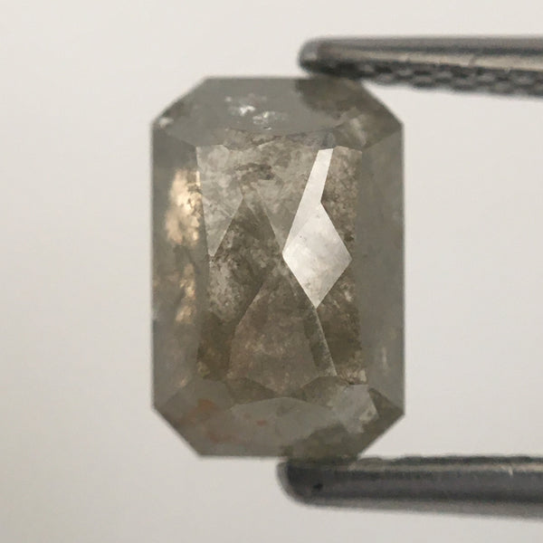 1.34 Ct Fancy Gray Emerald Shape Natural Loose Diamond, 7.76 mm X 5.10 mm X 3.22 mm Beautiful sparkling faceted diamond  SJ05/36