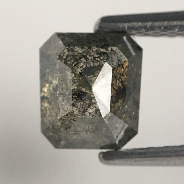 1.12 Ct Dark Grey Emerald Shape Natural Loose Diamond, 5.80 mm X 5.13 mm X 3.59 mm Emerald Shape Natural Loose Diamond SJ09/24