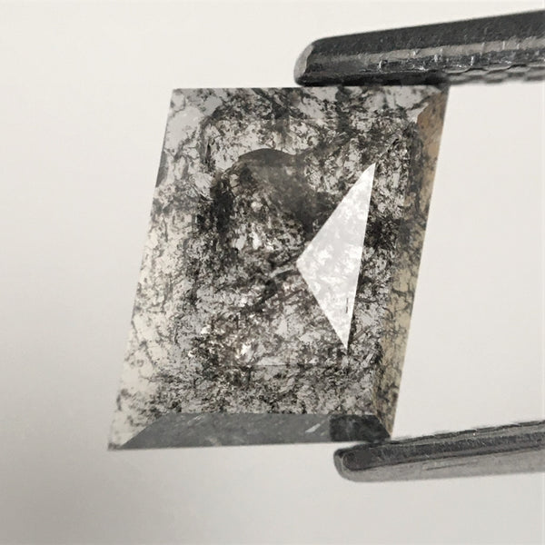 0.86 Ct Salt and Pepper Geometric Shape Natural Loose Diamond, 7.10 mm x 5.45 mm x 1.90 mm Parallelogram Cut Natural Diamond SJ70/36