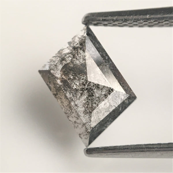 0.86 Ct Salt and Pepper Geometric Shape Natural Loose Diamond, 7.10 mm x 5.45 mm x 1.90 mm Parallelogram Cut Natural Diamond SJ70/36