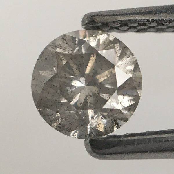 0.46 Ct Natural Fancy Grey Round Brilliant Cut Diamond, 4.80 mm X 3.30 mm Natural Loose Diamond, Natural Loose Brilliant Cut Diamond SJ16/22