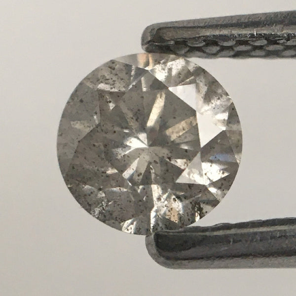 0.46 Ct Natural Fancy Grey Round Brilliant Cut Diamond, 4.80 mm X 3.30 mm Natural Loose Diamond, Natural Loose Brilliant Cut Diamond SJ16/22