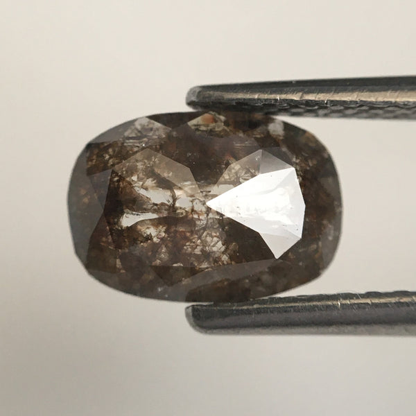 Pair 2.14 Ct Oval Cut Brownish Grey Natural Loose Diamond 8.50 mm X 6.00 mm, Brown Oval Shape Rose Cut Natural Faceted Loose Diamond SJ14/07