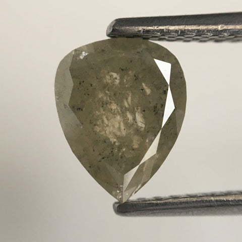 1.35 Ct Yellow Color Pear Shape Loose Natural Diamond, 7.90 mm X 6.40 mm Gray and Yellow Rose Cut Pear Natural Loose Diamond SJ14/16